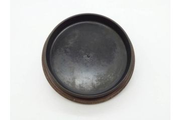 時代物　亀文堂　獣口　家屋風景図　長い歴史を刻んだ趣ある鉄瓶(湯沸、湯瓶、茶道具、茶器)(R-076993)