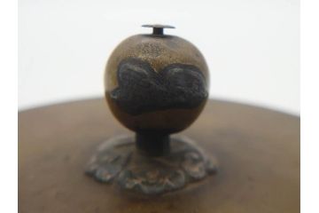 時代物　亀文堂　日本亀文　波千鳥　松竹梅　楼閣山水図　銀象嵌　使い込まれた風合いが歴史を感じる鉄瓶(湯沸、湯瓶、茶道具、茶器)(R-076994)
