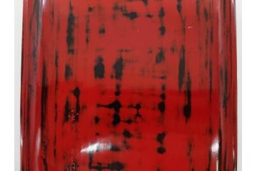 明治〜大正期　漆芸家　金城一国斎　桐製　鎌倉彫　根来塗り　糸瓜紋　高盛絵　へちまの彫りが目を引く木製の硯箱(水滴、水指し、書道具、小箱、木箱、ヘチマ)(R-076995)