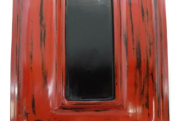 明治〜大正期　漆芸家　金城一国斎　桐製　鎌倉彫　根来塗り　糸瓜紋　高盛絵　へちまの彫りが目を引く木製の硯箱(水滴、水指し、書道具、小箱、木箱、ヘチマ)(R-076995)
