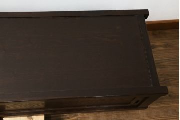 中古　美品　国産民芸家具　タモ材　上質な和の空間づくりにおすすめの水屋箪笥ローボード(テレビボード、テレビ台、リビングボード、サイドボード、収納棚、戸棚)(R-077017)