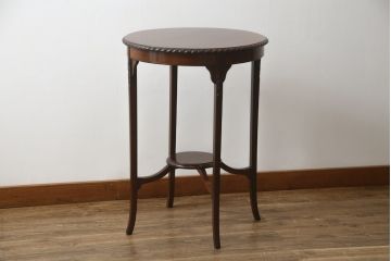 イギリスアンティーク　Lloyd's Antiques(ロイズ・アンティークス)取り扱い　マホガニー材　洗練された佇まいが魅力的なサイドテーブル(ラウンドテーブル、コーヒーテーブル、花台、飾り台、英国)(R-077019)