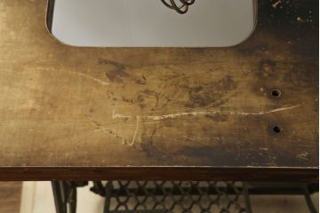 ジャンク品　和製アンティーク　中島ミシン　CIRDAR(サーダー) TF-1　靴用　厚地専用機　腕ミシン　足踏みミシン(ミシンテーブル、ミシン台、工業用ミシン、ディスプレイ、SINGER、シンガー、18型)(R-077021)