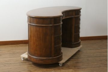 中古　DREXEL HERITAGE(ドレクセルヘリテイジ)　Cameo Classics(キャメオクラシックス)　高級感溢れるキドニーデスク(両袖デスク、机、ワークデスク、カウンターテーブル、在宅用、在宅ワーク用)(R-077039)