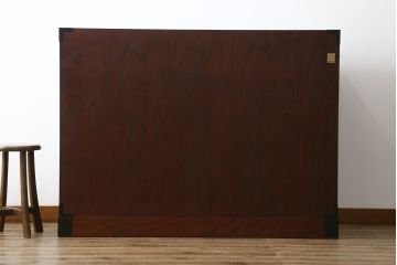 中古　美品　欅産業　仙台民芸箪笥　四.五尺野郎箪笥　拭き漆塗りと立派な金具が美しい仙台箪笥(和箪笥、収納箪笥、衣装箪笥、整理箪笥、チェスト、引き出し)(定価約77万円)(R-077040)