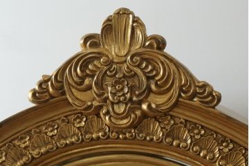 中古　イタリア製　ゴールドカラーが存在感を放つアンティーク調のキュリオケース(キャビネット、ガラスケース、ショーケース、飾り棚、陳列棚、店舗什器)(R-077041)