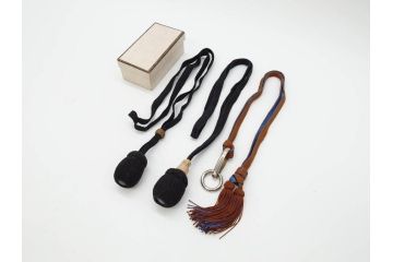 当時物　旧日本軍　刀緒3本セット(尉官、陸軍、軍刀、軍装品、剣緒、刀装具、飾緒、個人装備、箱付き)(R-077056)