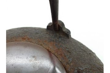 時代物　釜師　高木治良兵衛　銀摘み　ころんとしたフォルムがあたたかみを感じる姥口平丸鉄瓶(湯沸、湯瓶、茶道具、茶器、共箱付き、木治良兵衛)(R-077057)