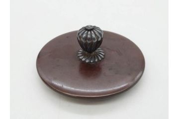 時代物　釜師　高木治良兵衛　銀摘み　ころんとしたフォルムがあたたかみを感じる姥口平丸鉄瓶(湯沸、湯瓶、茶道具、茶器、共箱付き、木治良兵衛)(R-077057)