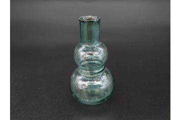 戦前　当時物　瓢箪型　気泡や絶妙なフォルムが味わいのあるニッキ水瓶5個セット(豆ガラス、ちびニッキ水、ガラス容器、駄菓子屋ビン、ペロペロ、レトロガラス、一輪挿し、ひょうたん)(R-077058)