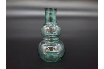 戦前　当時物　瓢箪型　気泡や絶妙なフォルムが味わいのあるニッキ水瓶5個セット(豆ガラス、ちびニッキ水、ガラス容器、駄菓子屋ビン、ペロペロ、レトロガラス、一輪挿し、ひょうたん)(R-077058)