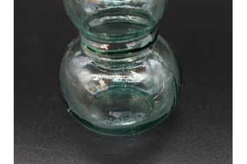 戦前　当時物　瓢箪型　気泡や絶妙なフォルムが味わいのあるニッキ水瓶5個セット(豆ガラス、ちびニッキ水、ガラス容器、駄菓子屋ビン、ペロペロ、レトロガラス、一輪挿し、ひょうたん)(R-077058)
