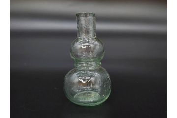 戦前　当時物　瓢箪型　気泡や絶妙なフォルムが味わいのあるニッキ水瓶5個セット(豆ガラス、ちびニッキ水、ガラス容器、駄菓子屋ビン、ペロペロ、レトロガラス、一輪挿し、ひょうたん)(R-077058)