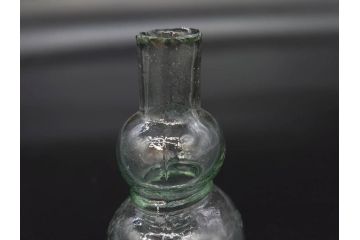 戦前　当時物　瓢箪型　気泡や絶妙なフォルムが味わいのあるニッキ水瓶5個セット(豆ガラス、ちびニッキ水、ガラス容器、駄菓子屋ビン、ペロペロ、レトロガラス、一輪挿し、ひょうたん)(R-077058)