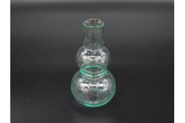 戦前　当時物　瓢箪型　気泡や絶妙なフォルムが味わいのあるニッキ水瓶5個セット(豆ガラス、ちびニッキ水、ガラス容器、駄菓子屋ビン、ペロペロ、レトロガラス、一輪挿し、ひょうたん)(R-077058)