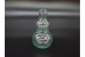 戦前　当時物　瓢箪型　気泡や絶妙なフォルムが味わいのあるニッキ水瓶5個セット(豆ガラス、ちびニッキ水、ガラス容器、駄菓子屋ビン、ペロペロ、レトロガラス、一輪挿し、ひょうたん)(R-077058)