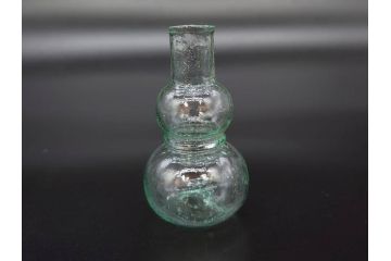 戦前　当時物　瓢箪型　気泡や絶妙なフォルムが味わいのあるニッキ水瓶5個セット(豆ガラス、ちびニッキ水、ガラス容器、駄菓子屋ビン、ペロペロ、レトロガラス、一輪挿し、ひょうたん)(R-077058)