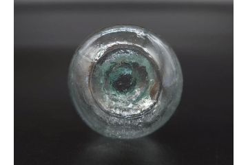 戦前　当時物　瓢箪型　気泡や絶妙なフォルムが味わいのあるニッキ水瓶5個セット(豆ガラス、ちびニッキ水、ガラス容器、駄菓子屋ビン、ペロペロ、レトロガラス、一輪挿し、ひょうたん)(R-077058)