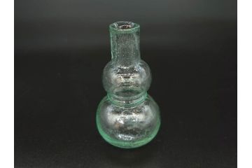 戦前　当時物　瓢箪型　気泡や絶妙なフォルムが味わいのあるニッキ水瓶5個セット(豆ガラス、ちびニッキ水、ガラス容器、駄菓子屋ビン、ペロペロ、レトロガラス、一輪挿し、ひょうたん)(R-077058)