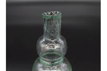戦前　当時物　瓢箪型　気泡や絶妙なフォルムが味わいのあるニッキ水瓶5個セット(豆ガラス、ちびニッキ水、ガラス容器、駄菓子屋ビン、ペロペロ、レトロガラス、一輪挿し、ひょうたん)(R-077058)