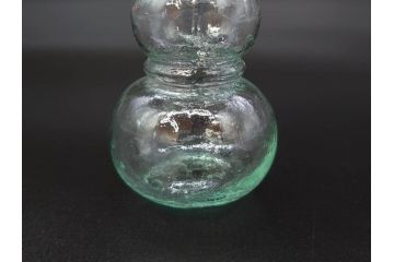 戦前　当時物　瓢箪型　気泡や絶妙なフォルムが味わいのあるニッキ水瓶5個セット(豆ガラス、ちびニッキ水、ガラス容器、駄菓子屋ビン、ペロペロ、レトロガラス、一輪挿し、ひょうたん)(R-077058)