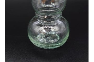 戦前　当時物　瓢箪型　気泡や絶妙なフォルムが味わいのあるニッキ水瓶5個セット(豆ガラス、ちびニッキ水、ガラス容器、駄菓子屋ビン、ペロペロ、レトロガラス、一輪挿し、ひょうたん)(R-077059)