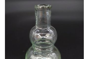 戦前　当時物　瓢箪型　気泡や絶妙なフォルムが味わいのあるニッキ水瓶5個セット(豆ガラス、ちびニッキ水、ガラス容器、駄菓子屋ビン、ペロペロ、レトロガラス、一輪挿し、ひょうたん)(R-077059)