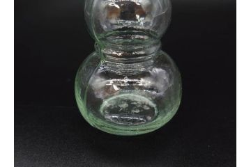 戦前　当時物　瓢箪型　気泡や絶妙なフォルムが味わいのあるニッキ水瓶5個セット(豆ガラス、ちびニッキ水、ガラス容器、駄菓子屋ビン、ペロペロ、レトロガラス、一輪挿し、ひょうたん)(R-077059)