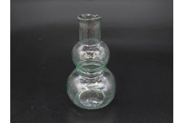 戦前　当時物　瓢箪型　気泡や絶妙なフォルムが味わいのあるニッキ水瓶5個セット(豆ガラス、ちびニッキ水、ガラス容器、駄菓子屋ビン、ペロペロ、レトロガラス、一輪挿し、ひょうたん)(R-077059)