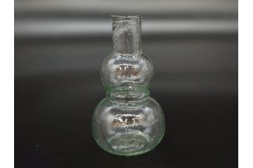 戦前　当時物　瓢箪型　気泡や絶妙なフォルムが味わいのあるニッキ水瓶5個セット(豆ガラス、ちびニッキ水、ガラス容器、駄菓子屋ビン、ペロペロ、レトロガラス、一輪挿し、ひょうたん)(R-077059)