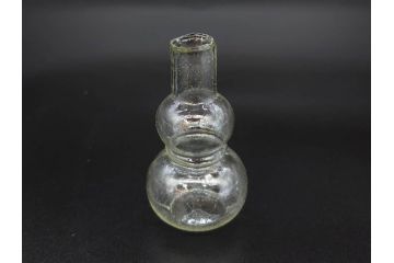 戦前　当時物　瓢箪型　気泡や絶妙なフォルムが味わいのあるニッキ水瓶5個セット(豆ガラス、ちびニッキ水、ガラス容器、駄菓子屋ビン、ペロペロ、レトロガラス、一輪挿し、ひょうたん)(R-077059)