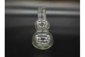 戦前　当時物　瓢箪型　気泡や絶妙なフォルムが味わいのあるニッキ水瓶5個セット(豆ガラス、ちびニッキ水、ガラス容器、駄菓子屋ビン、ペロペロ、レトロガラス、一輪挿し、ひょうたん)(R-077059)