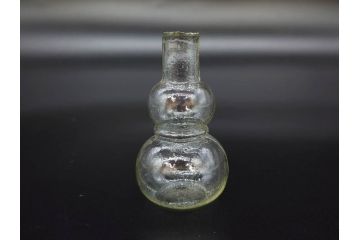 戦前　当時物　瓢箪型　気泡や絶妙なフォルムが味わいのあるニッキ水瓶5個セット(豆ガラス、ちびニッキ水、ガラス容器、駄菓子屋ビン、ペロペロ、レトロガラス、一輪挿し、ひょうたん)(R-077059)