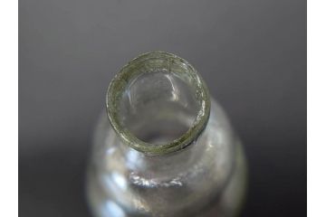戦前　当時物　瓢箪型　気泡や絶妙なフォルムが味わいのあるニッキ水瓶5個セット(豆ガラス、ちびニッキ水、ガラス容器、駄菓子屋ビン、ペロペロ、レトロガラス、一輪挿し、ひょうたん)(R-077059)