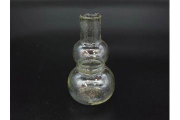 戦前　当時物　瓢箪型　気泡や絶妙なフォルムが味わいのあるニッキ水瓶5個セット(豆ガラス、ちびニッキ水、ガラス容器、駄菓子屋ビン、ペロペロ、レトロガラス、一輪挿し、ひょうたん)(R-077059)