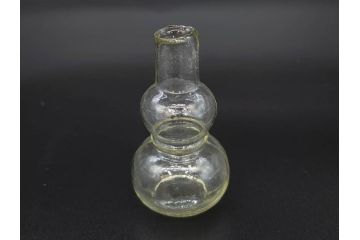 戦前　当時物　瓢箪型　気泡や絶妙なフォルムが味わいのあるニッキ水瓶5個セット(豆ガラス、ちびニッキ水、ガラス容器、駄菓子屋ビン、ペロペロ、レトロガラス、一輪挿し、ひょうたん)(R-077059)