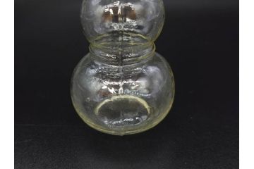 戦前　当時物　瓢箪型　気泡や絶妙なフォルムが味わいのあるニッキ水瓶5個セット(豆ガラス、ちびニッキ水、ガラス容器、駄菓子屋ビン、ペロペロ、レトロガラス、一輪挿し、ひょうたん)(R-077059)