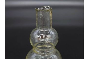 戦前　当時物　瓢箪型　気泡や絶妙なフォルムが味わいのあるニッキ水瓶5個セット(豆ガラス、ちびニッキ水、ガラス容器、駄菓子屋ビン、ペロペロ、レトロガラス、一輪挿し、ひょうたん)(R-077060)