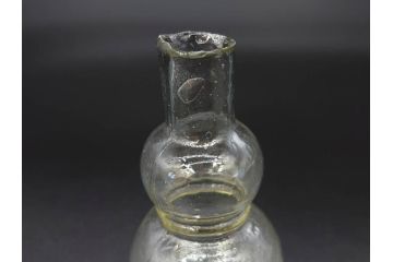 戦前　当時物　瓢箪型　気泡や絶妙なフォルムが味わいのあるニッキ水瓶5個セット(豆ガラス、ちびニッキ水、ガラス容器、駄菓子屋ビン、ペロペロ、レトロガラス、一輪挿し、ひょうたん)(R-077060)