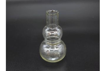 戦前　当時物　瓢箪型　気泡や絶妙なフォルムが味わいのあるニッキ水瓶5個セット(豆ガラス、ちびニッキ水、ガラス容器、駄菓子屋ビン、ペロペロ、レトロガラス、一輪挿し、ひょうたん)(R-077060)