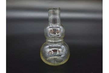 戦前　当時物　瓢箪型　気泡や絶妙なフォルムが味わいのあるニッキ水瓶5個セット(豆ガラス、ちびニッキ水、ガラス容器、駄菓子屋ビン、ペロペロ、レトロガラス、一輪挿し、ひょうたん)(R-077060)