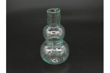 戦前　当時物　瓢箪型　気泡や絶妙なフォルムが味わいのあるニッキ水瓶5個セット(豆ガラス、ちびニッキ水、ガラス容器、駄菓子屋ビン、ペロペロ、レトロガラス、一輪挿し、ひょうたん)(R-077060)