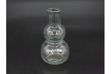 戦前　当時物　瓢箪型　気泡や絶妙なフォルムが味わいのあるニッキ水瓶5個セット(豆ガラス、ちびニッキ水、ガラス容器、駄菓子屋ビン、ペロペロ、レトロガラス、一輪挿し、ひょうたん)(R-077060)