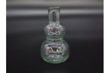 戦前　当時物　瓢箪型　気泡や絶妙なフォルムが味わいのあるニッキ水瓶5個セット(豆ガラス、ちびニッキ水、ガラス容器、駄菓子屋ビン、ペロペロ、レトロガラス、一輪挿し、ひょうたん)(R-077060)