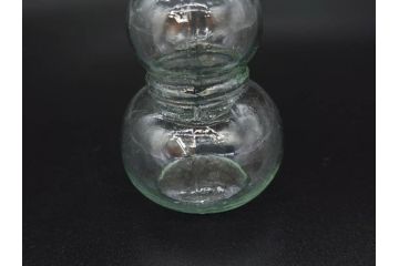 戦前　当時物　瓢箪型　気泡や絶妙なフォルムが味わいのあるニッキ水瓶5個セット(豆ガラス、ちびニッキ水、ガラス容器、駄菓子屋ビン、ペロペロ、レトロガラス、一輪挿し、ひょうたん)(R-077060)