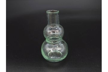 戦前　当時物　瓢箪型　気泡や絶妙なフォルムが味わいのあるニッキ水瓶5個セット(豆ガラス、ちびニッキ水、ガラス容器、駄菓子屋ビン、ペロペロ、レトロガラス、一輪挿し、ひょうたん)(R-077060)