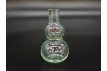 戦前　当時物　瓢箪型　気泡や絶妙なフォルムが味わいのあるニッキ水瓶5個セット(豆ガラス、ちびニッキ水、ガラス容器、駄菓子屋ビン、ペロペロ、レトロガラス、一輪挿し、ひょうたん)(R-077060)