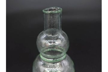 戦前　当時物　瓢箪型　気泡や絶妙なフォルムが味わいのあるニッキ水瓶5個セット(豆ガラス、ちびニッキ水、ガラス容器、駄菓子屋ビン、ペロペロ、レトロガラス、一輪挿し、ひょうたん)(R-077060)