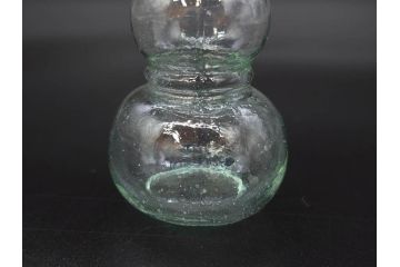 戦前　当時物　瓢箪型　気泡や絶妙なフォルムが味わいのあるニッキ水瓶5個セット(豆ガラス、ちびニッキ水、ガラス容器、駄菓子屋ビン、ペロペロ、レトロガラス、一輪挿し、ひょうたん)(R-077060)