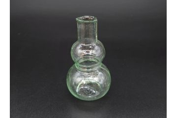 戦前　当時物　瓢箪型　気泡や絶妙なフォルムが味わいのあるニッキ水瓶5個セット(豆ガラス、ちびニッキ水、ガラス容器、駄菓子屋ビン、ペロペロ、レトロガラス、一輪挿し、ひょうたん)(R-077061)